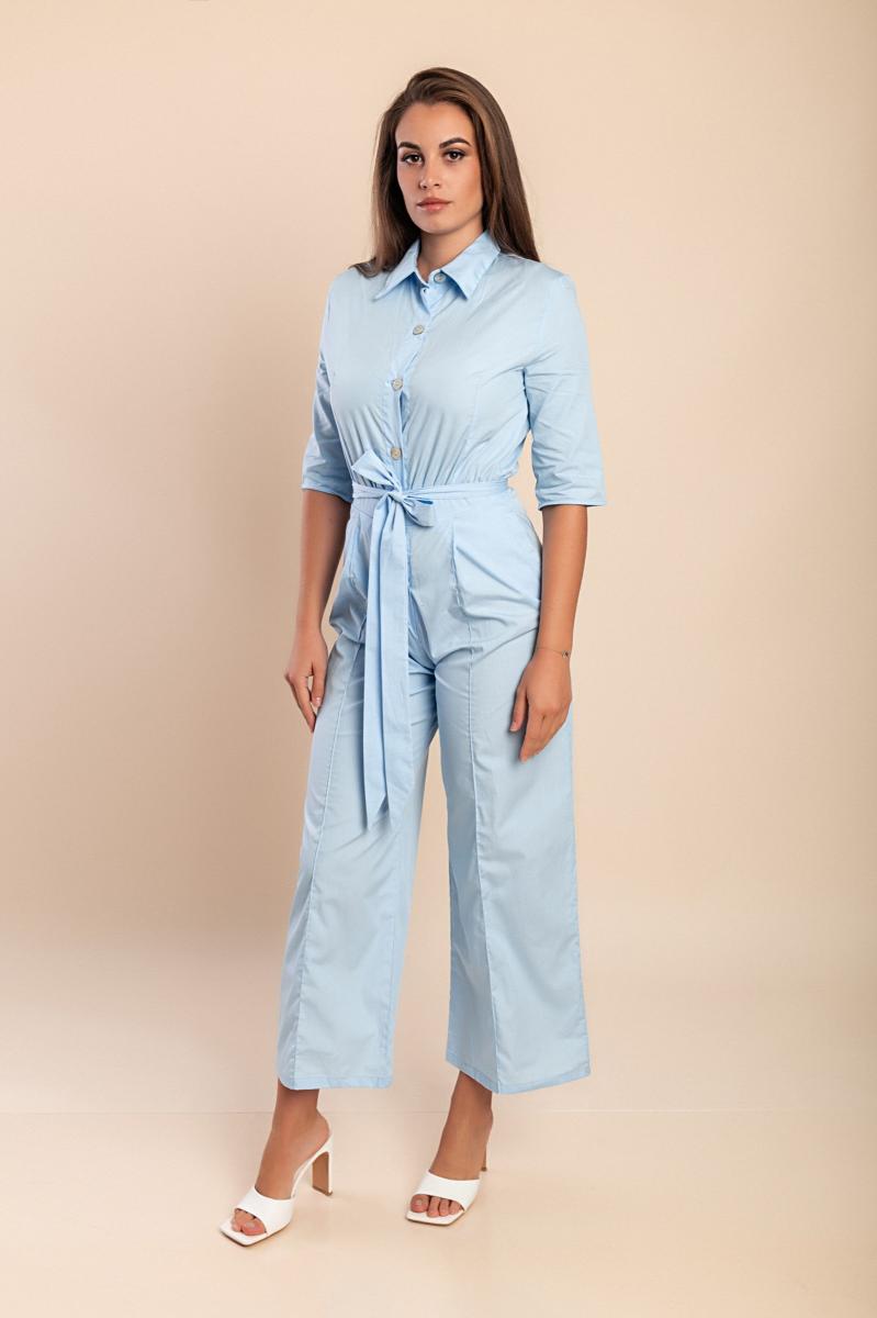 Cotton jumpsuit with print
