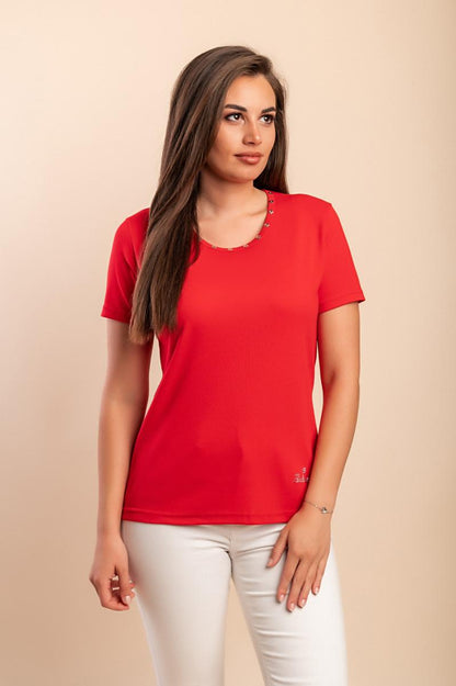 Cotton T-shirt with decorative detail