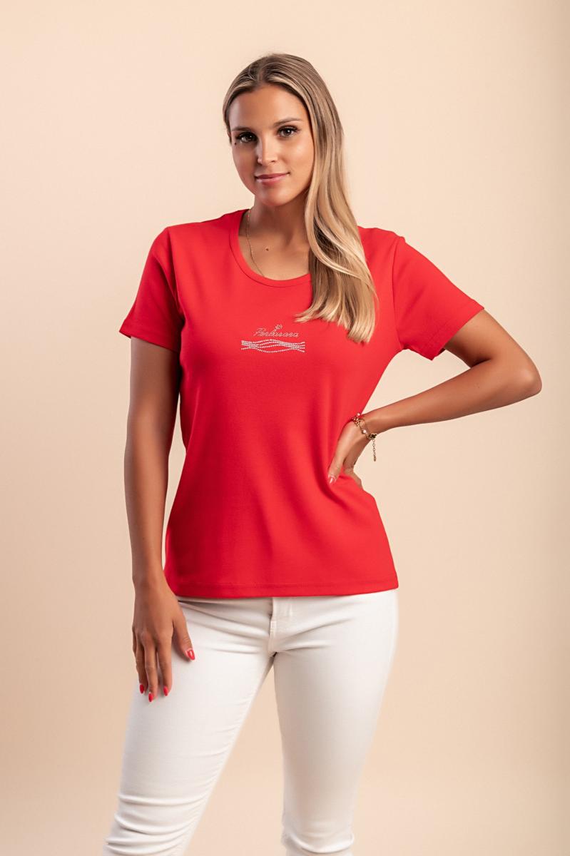 Tricou din bumbac cu detaliu decorativ