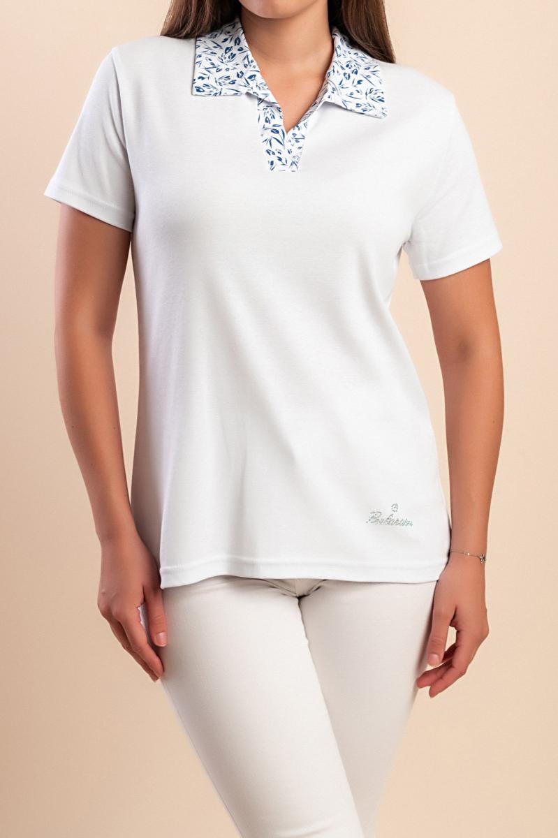 T-shirt in cotone con colletto