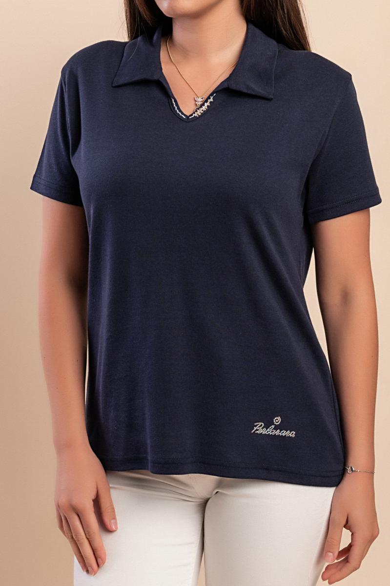 T-shirt in cotone con colletto