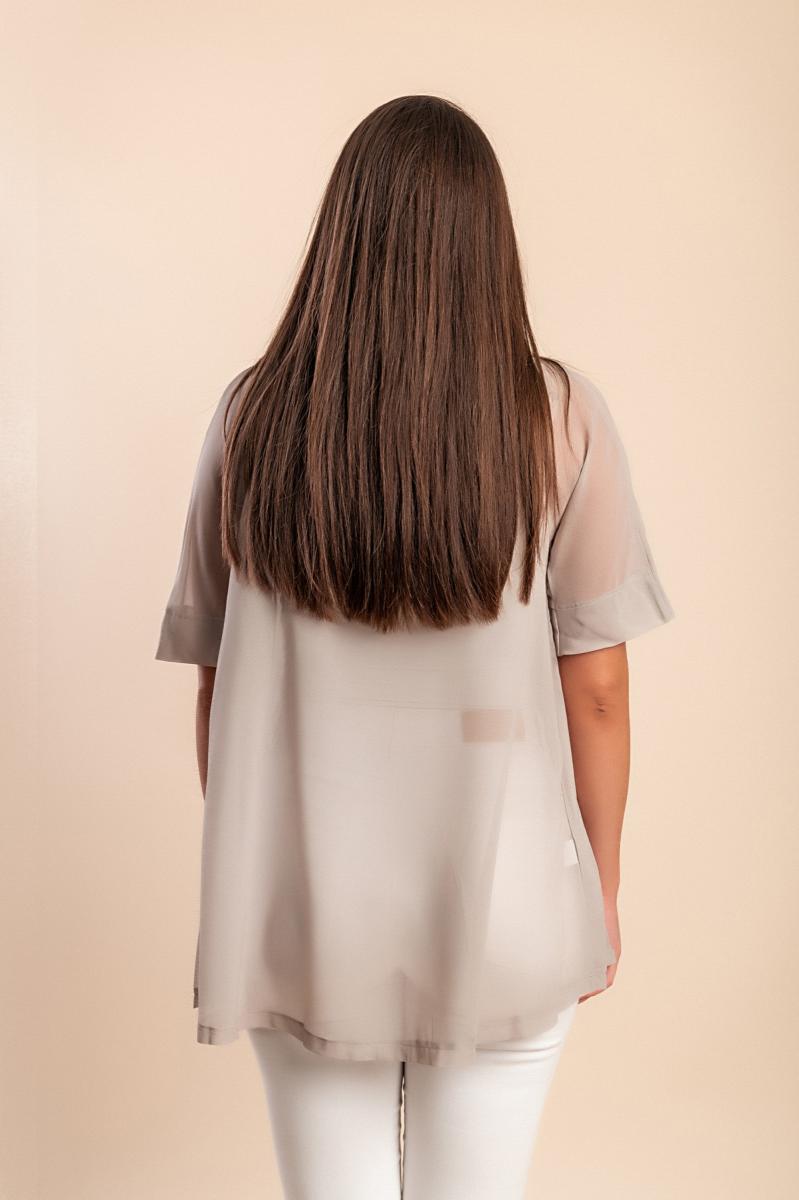 Sheer blouse with print
