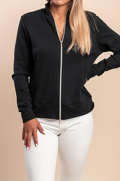 Sudadera de algodón con cremallera