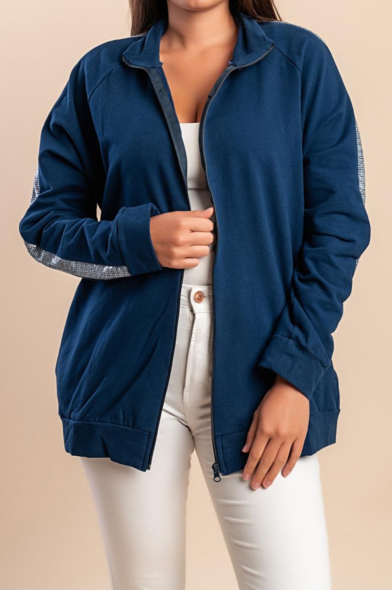 Cotton zip-up hoodie