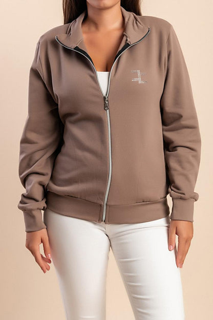 Cotton zip-up jacket