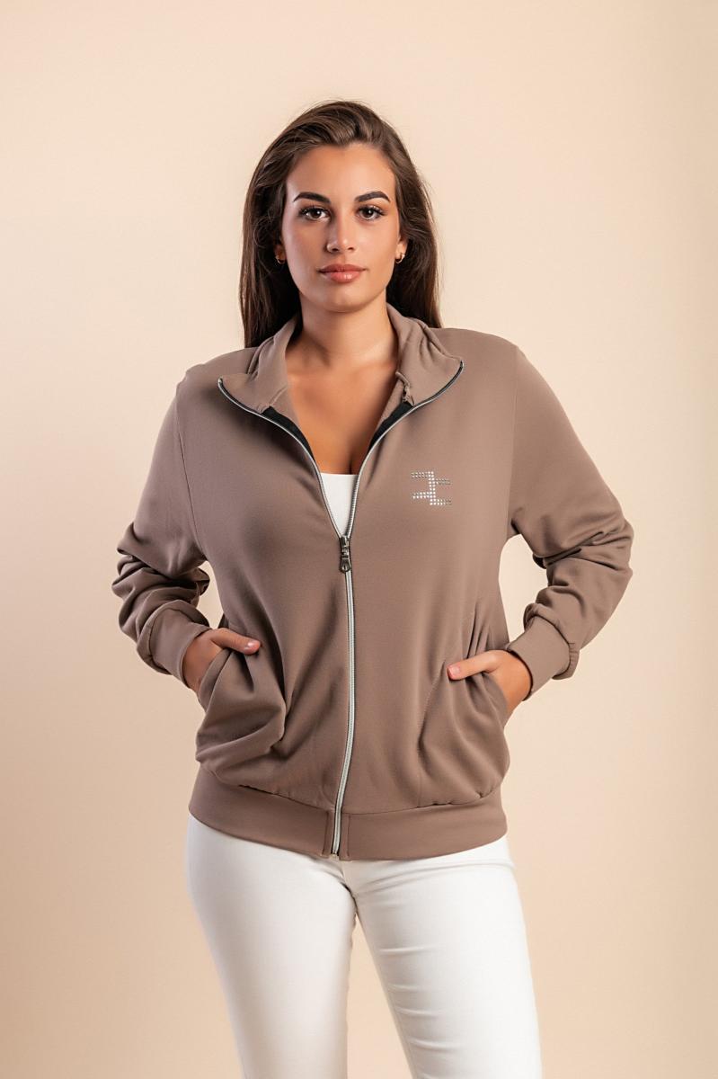 Cotton zip-up jacket
