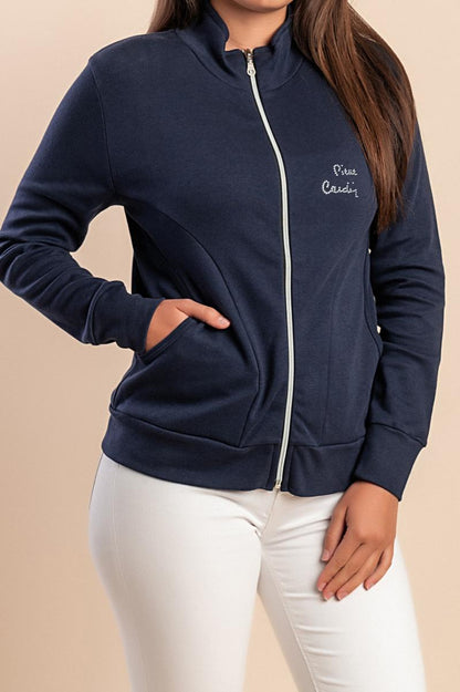 Cotton zip-up jacket