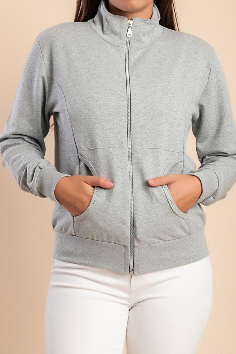 Cotton zip-up jacket