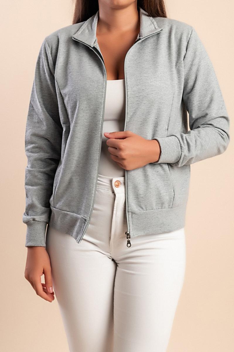 Cotton zip-up jacket