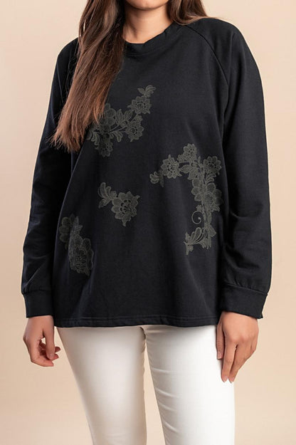 Cotton long-sleeve sweatshirt