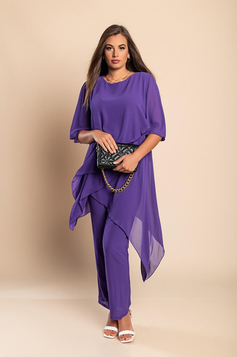 Completo Tunica Trasparente Elegante e Pantaloni Lunghi Claudette