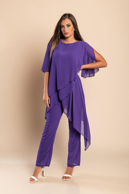 Completo Tunica Trasparente Elegante e Pantaloni Lunghi Claudette
