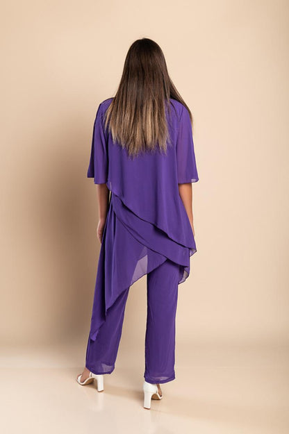 Completo Tunica Trasparente Elegante e Pantaloni Lunghi Claudette