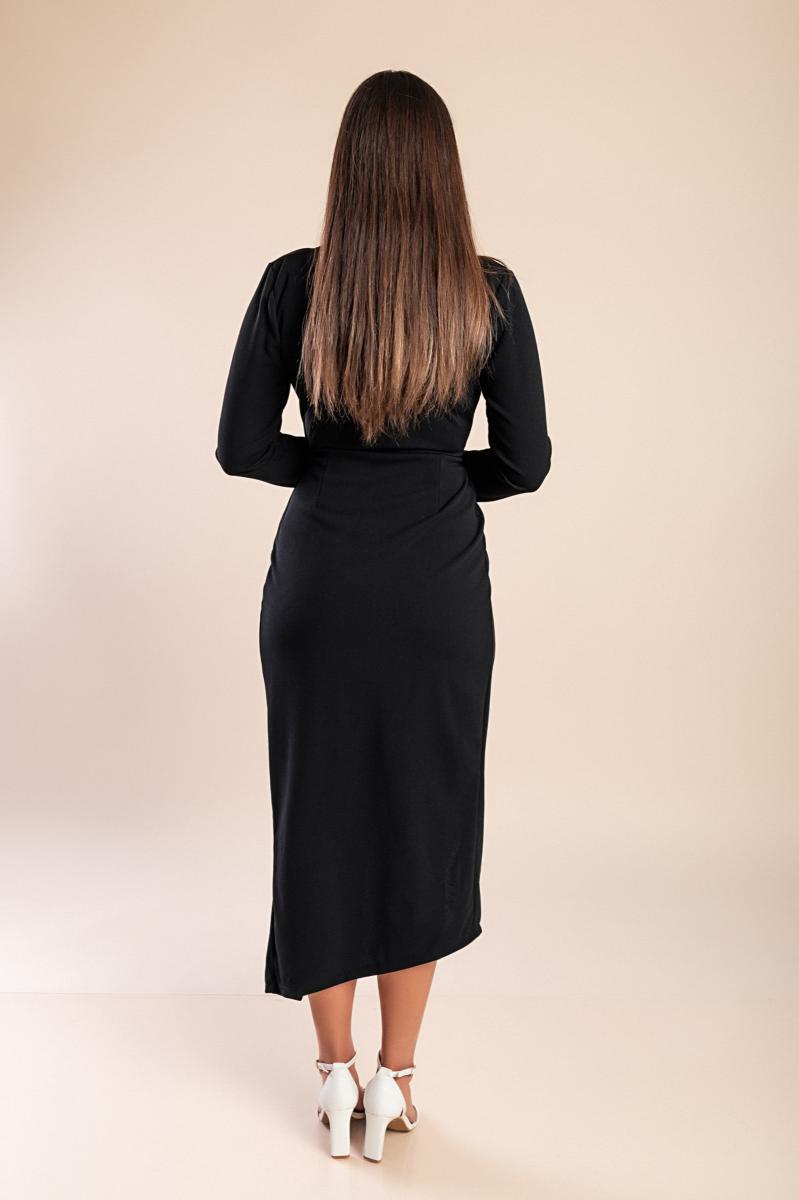 Abito midi elegante Brynlee con scollo a portafoglio, maniche a 3/4 e balze