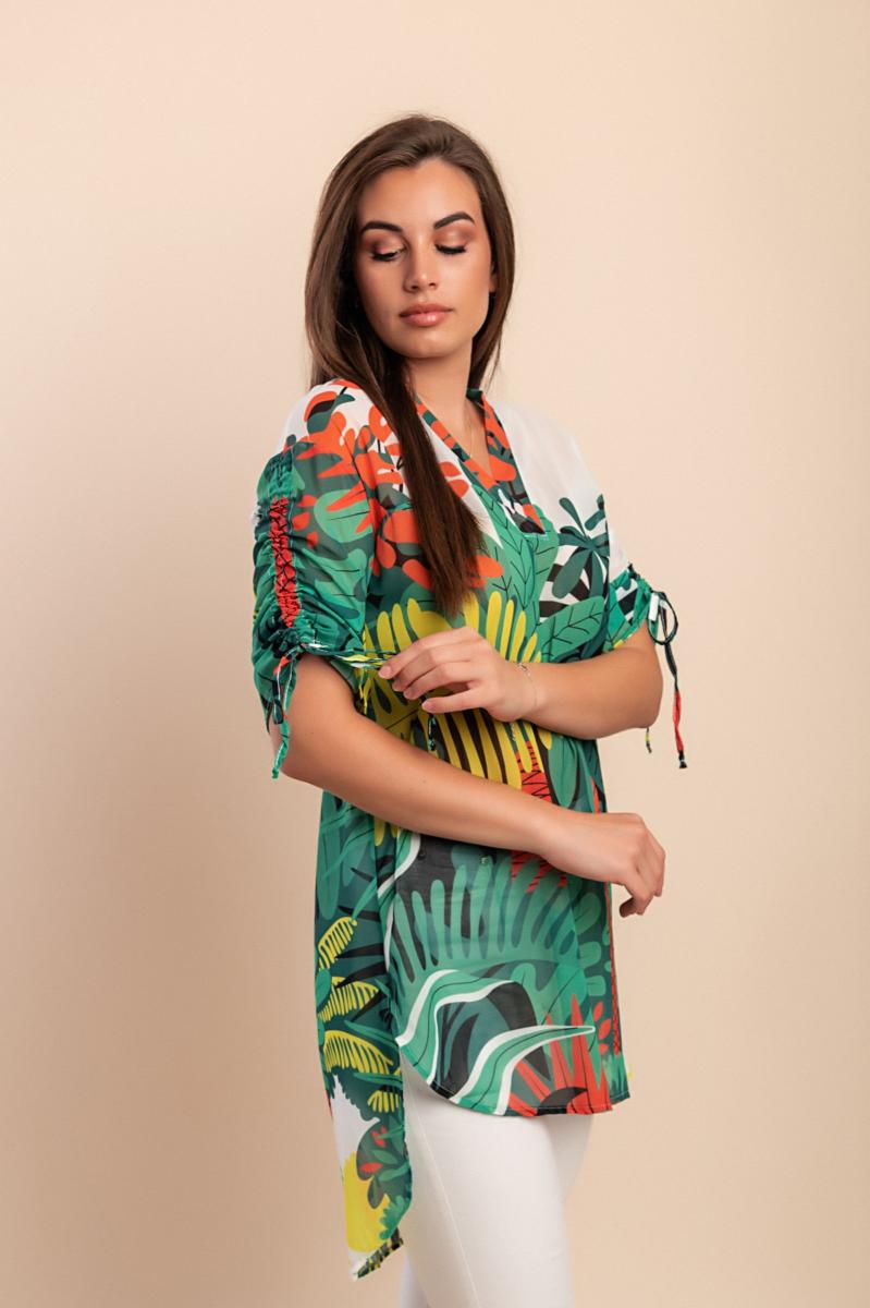 Semi-sheer blouse with print