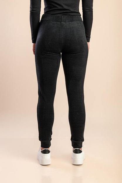 Pantaloni slim in velluto imitazione