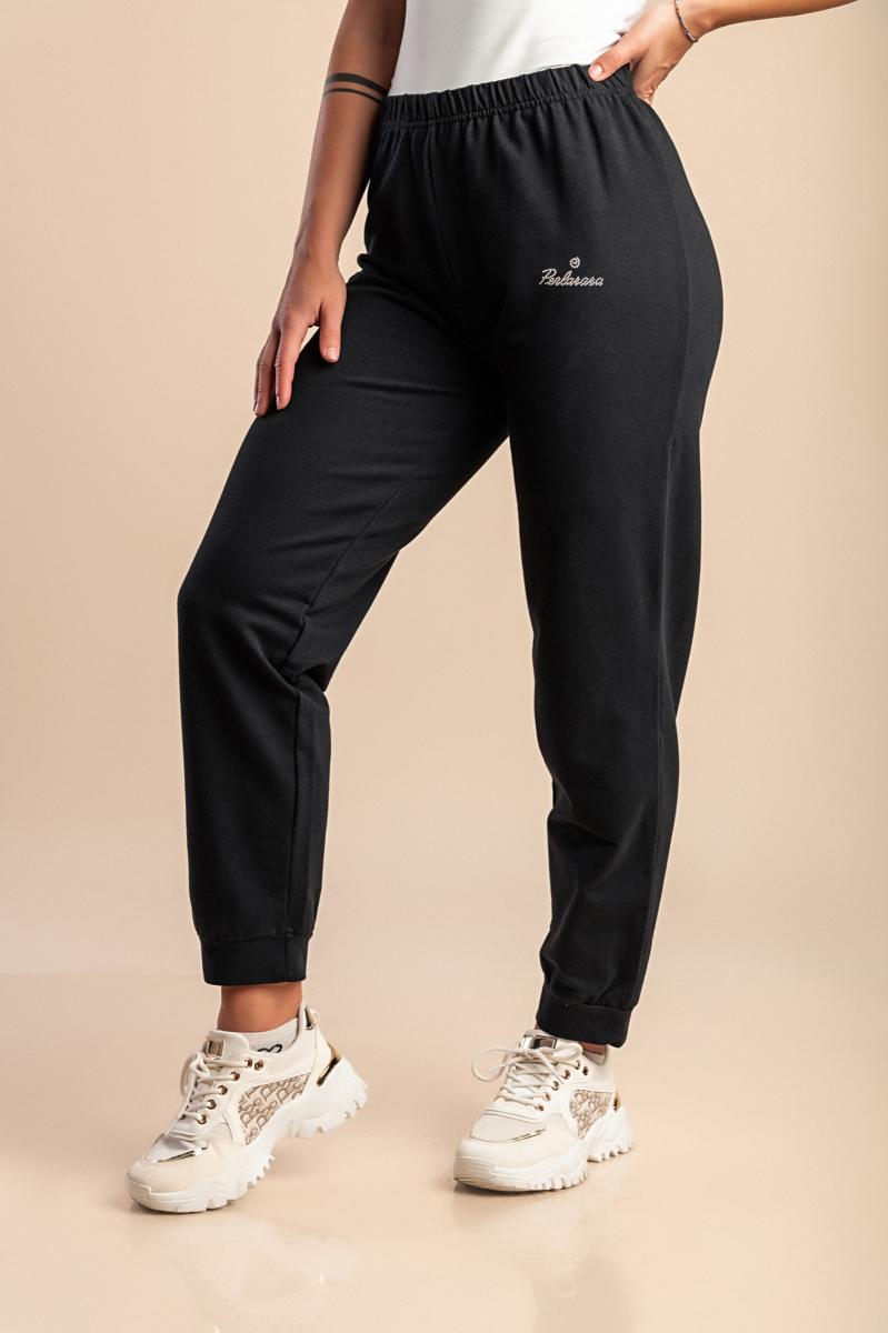 Pantaloni in cotone con elastico in vita