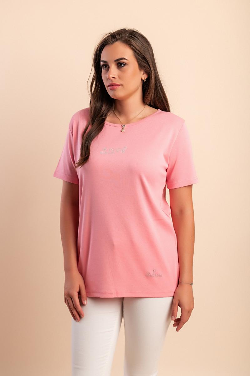 Βαμβακερό T-shirt με στρογγυλή λαιμόκοψη