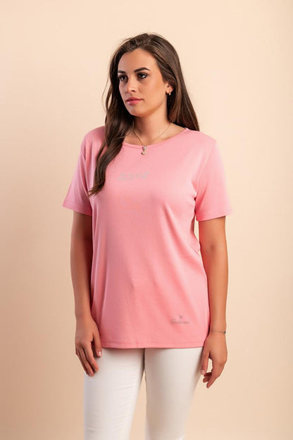 Βαμβακερό T-shirt με στρογγυλή λαιμόκοψη