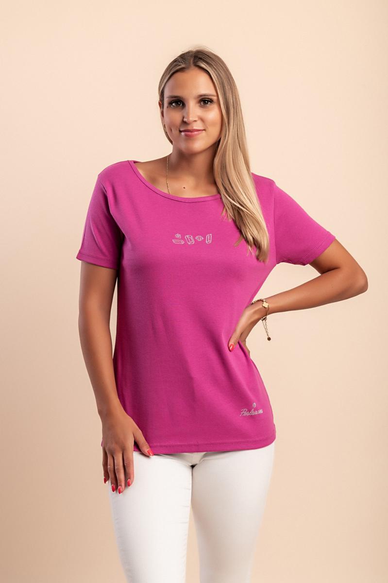 Cotton T-shirt with round neck