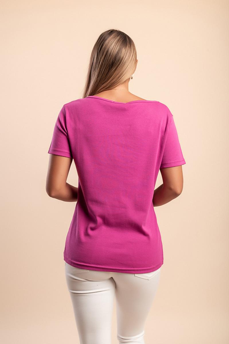 Cotton T-shirt with round neck