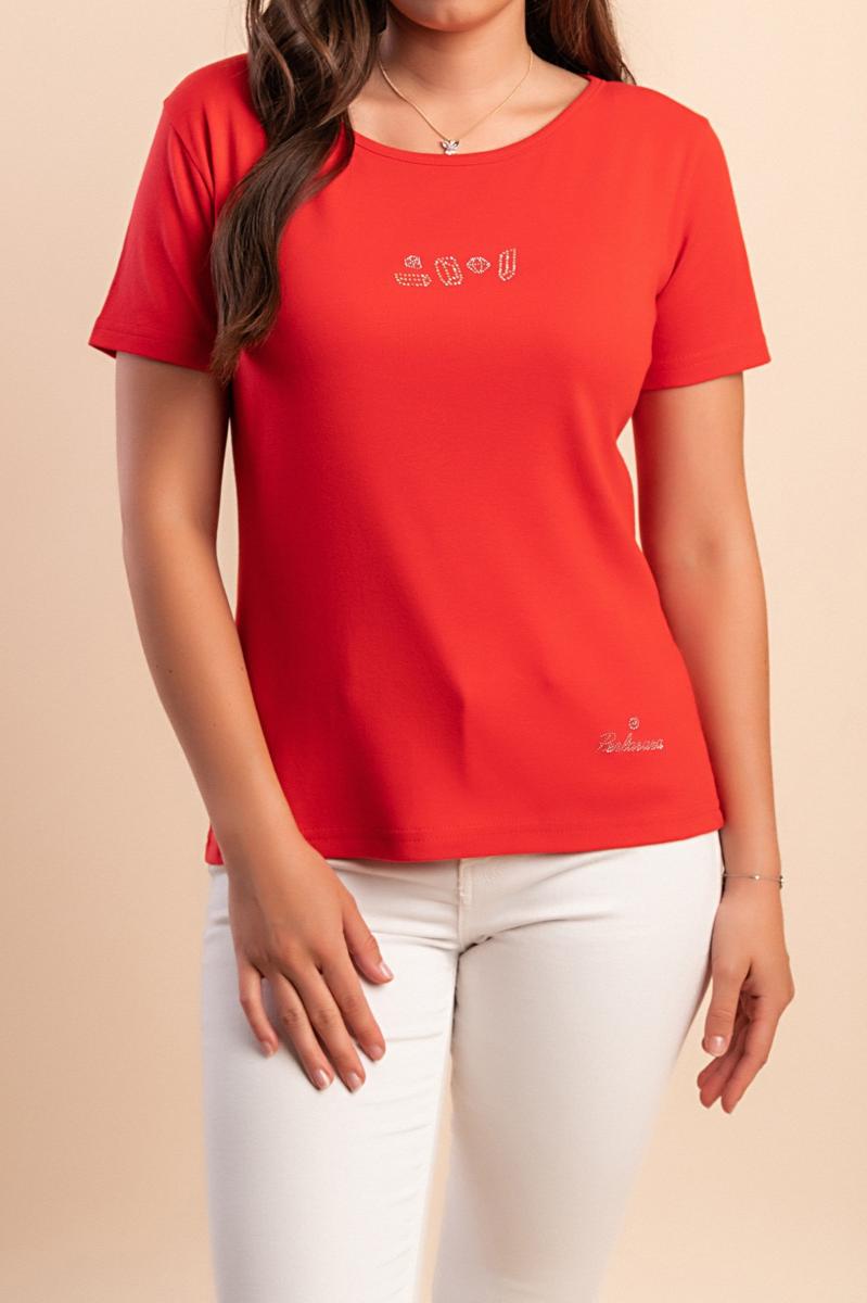 Tricou din bumbac cu decolteu rotund