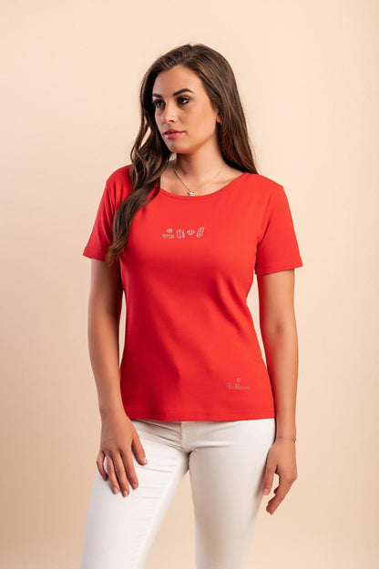 Tricou din bumbac cu decolteu rotund