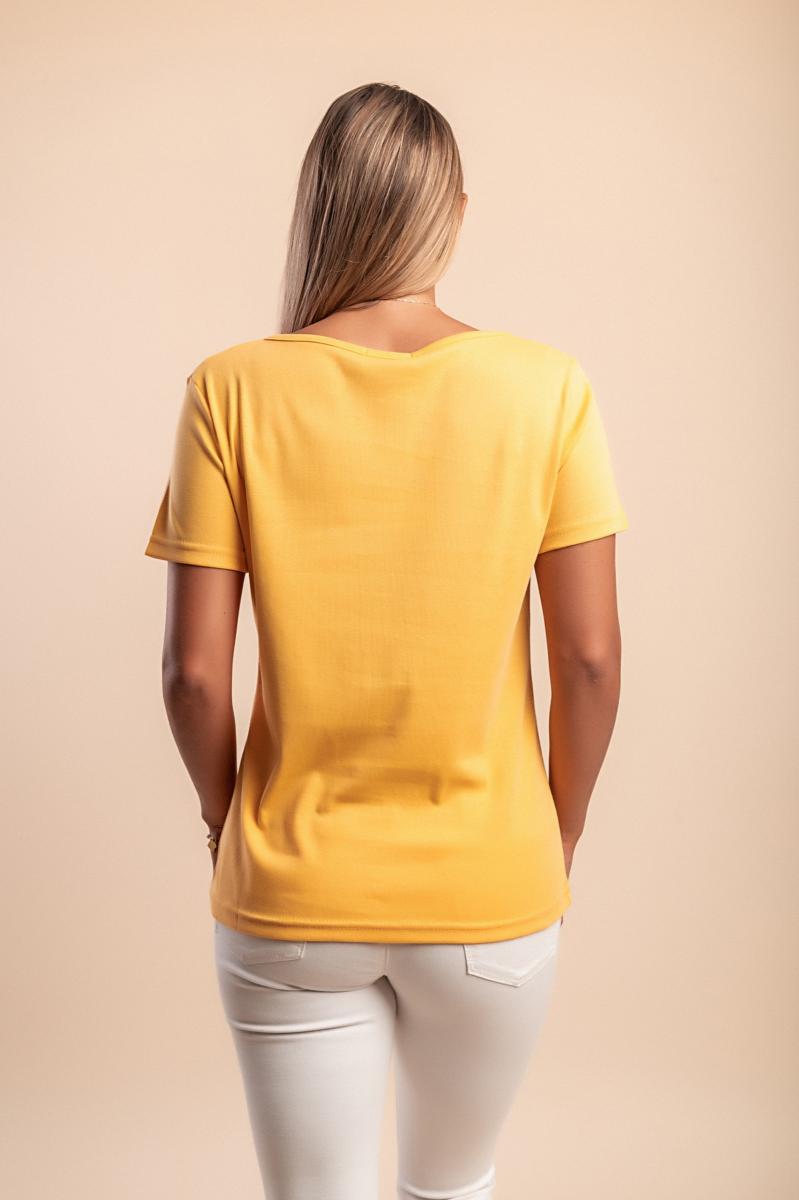 Βαμβακερό T-shirt με στρογγυλή λαιμόκοψη