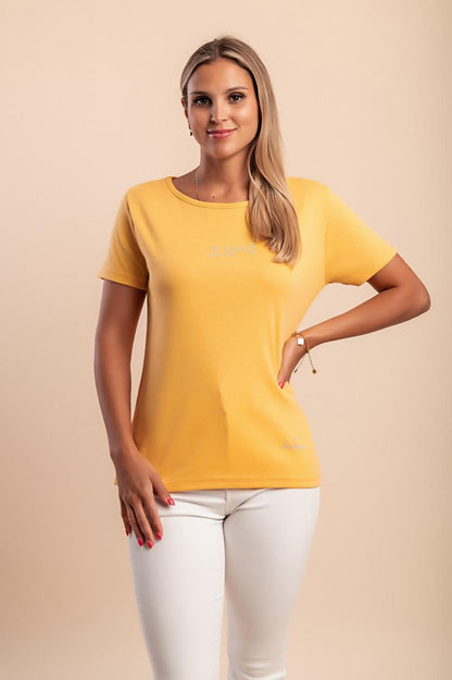 Βαμβακερό T-shirt με στρογγυλή λαιμόκοψη