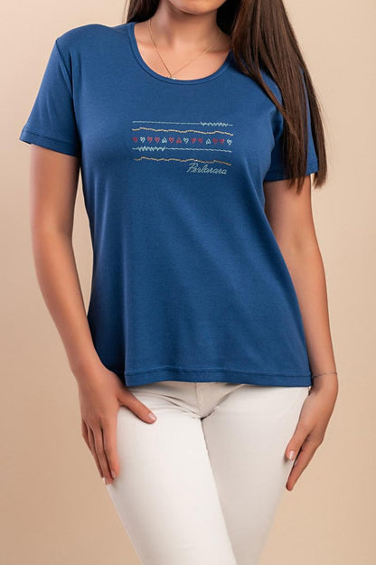 Katoenen T-shirt met ronde hals