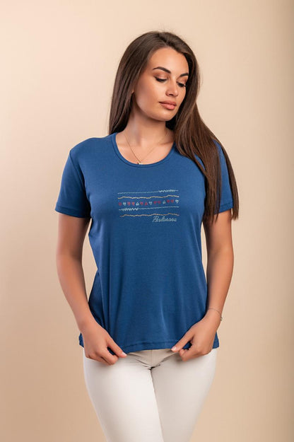 Katoenen T-shirt met ronde hals