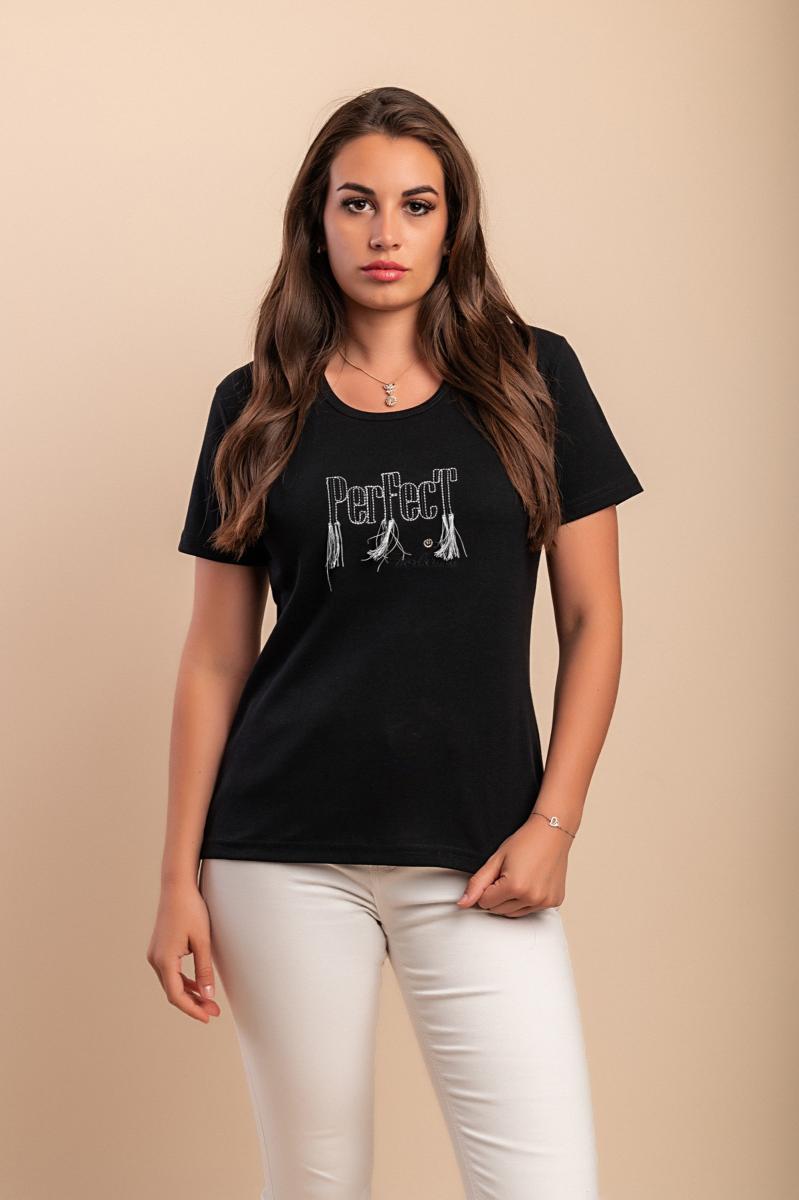 Katoenen T-shirt met kwastjes