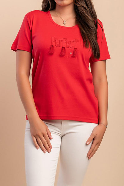 Cotton t-shirt with tassels