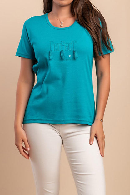 Cotton t-shirt with tassels