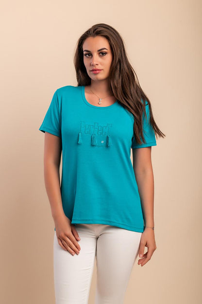 Cotton t-shirt with tassels