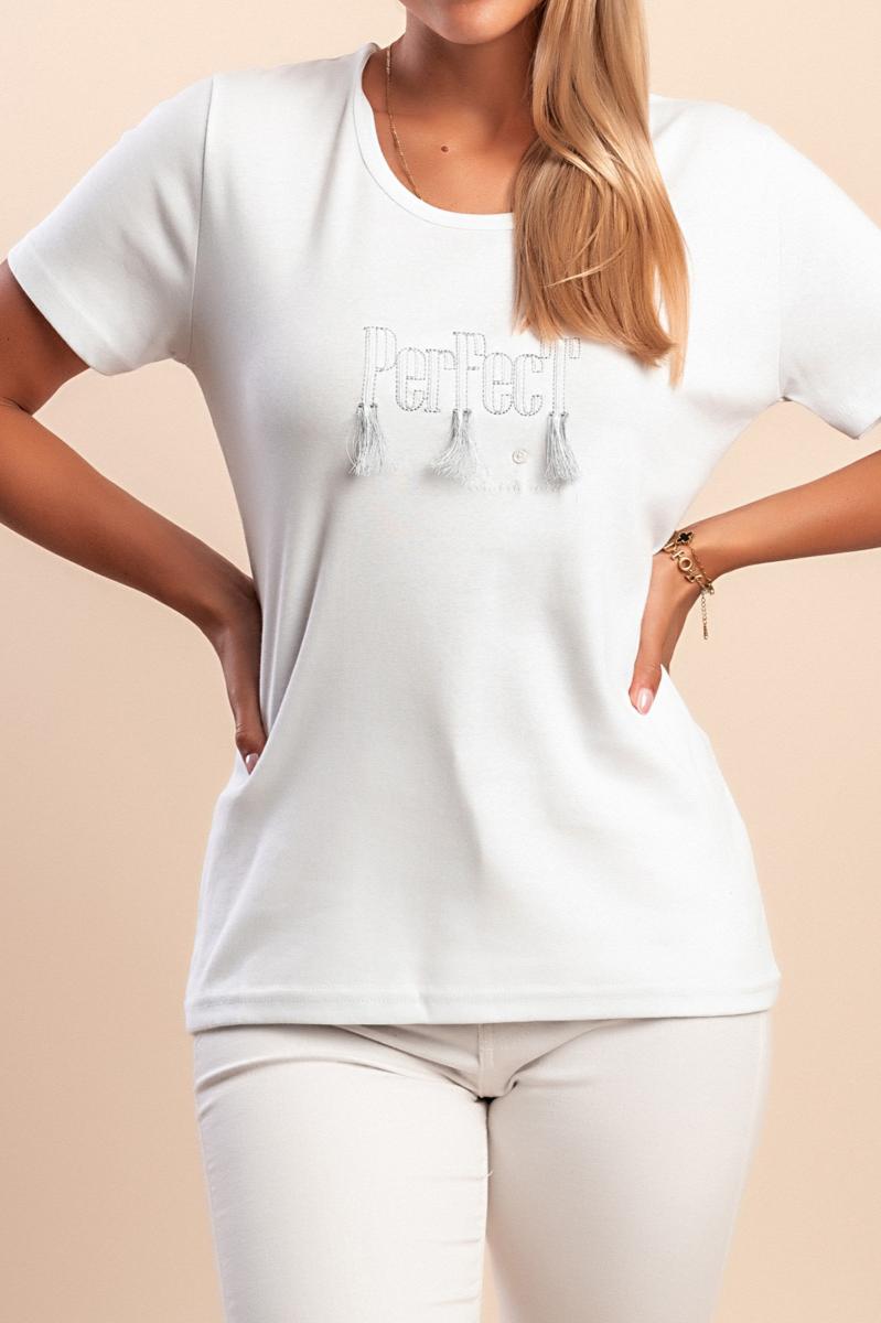 Tricou din bumbac cu ciucuri