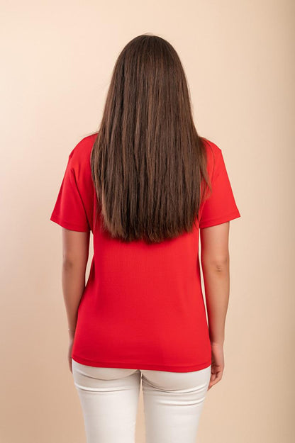 T-shirt in cotone con colletto