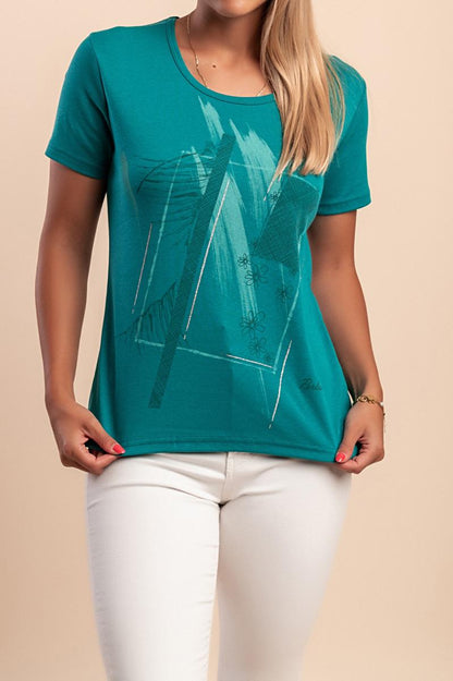 Βαμβακερό T-shirt με στάμπα