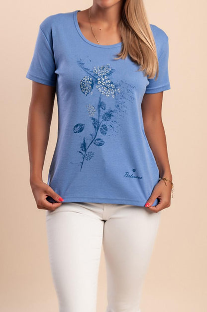 Βαμβακερό T-shirt με στάμπα