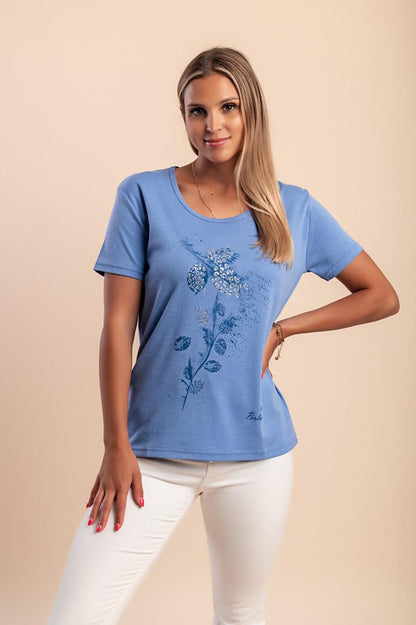 Βαμβακερό T-shirt με στάμπα