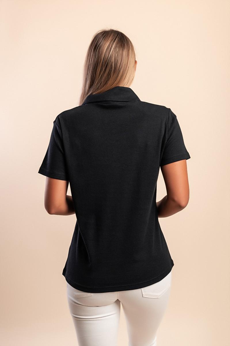 Tricou din bumbac cu guler