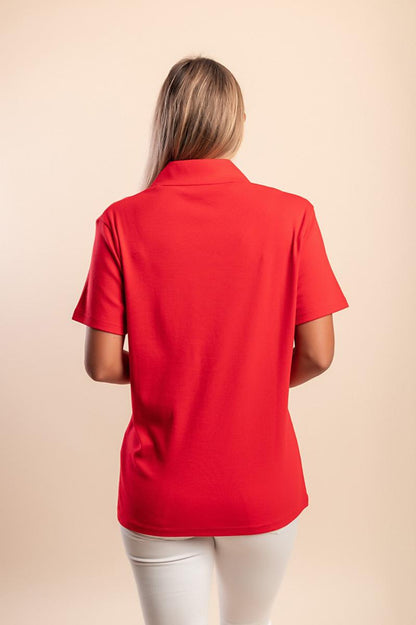 Tricou din bumbac cu guler