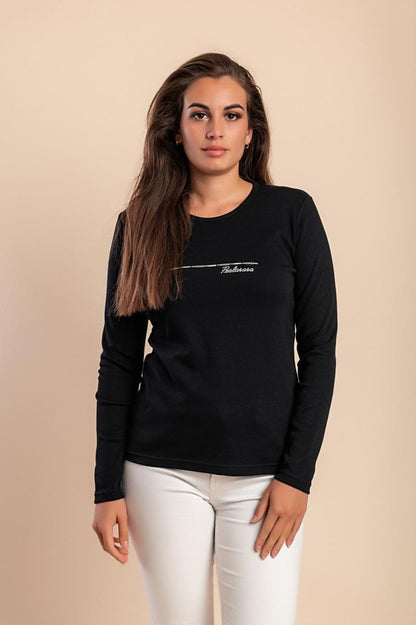 Bavlněný top s dlouhým rukávem