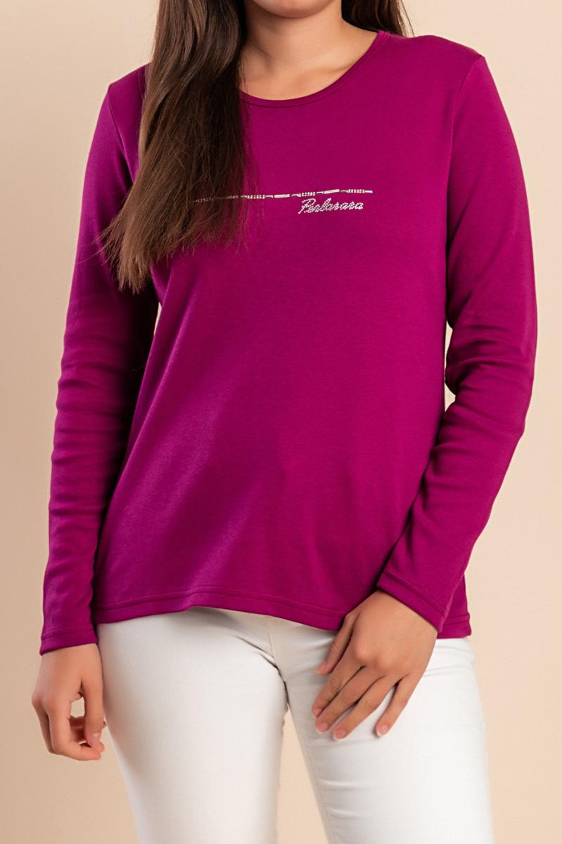 Cotton long-sleeve top