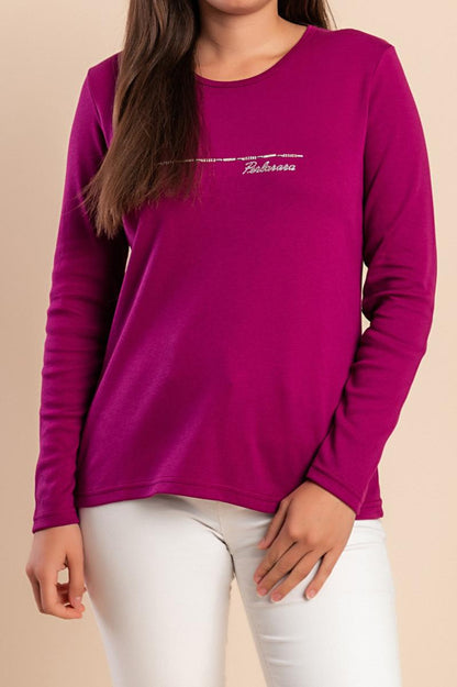 Cotton long-sleeve top