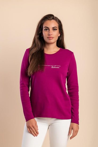 Cotton long-sleeve top