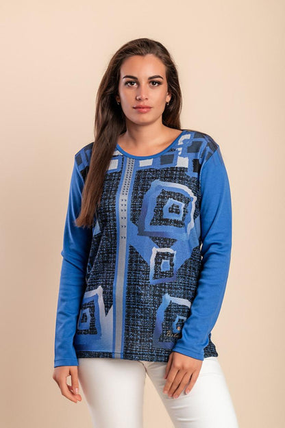 Top stampato in cotone
