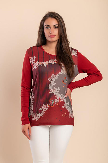 Baumwoll-Top mit Print
