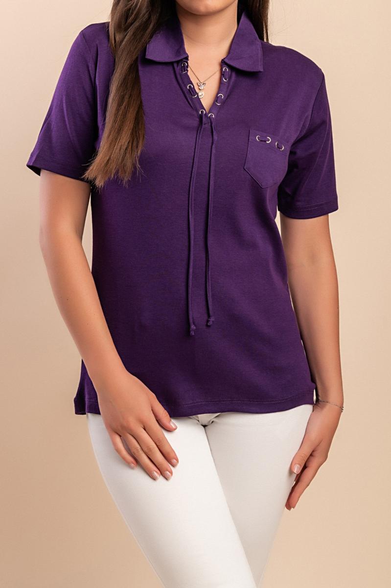 T-shirt in cotone con colletto
