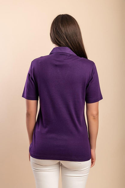 T-shirt in cotone con colletto